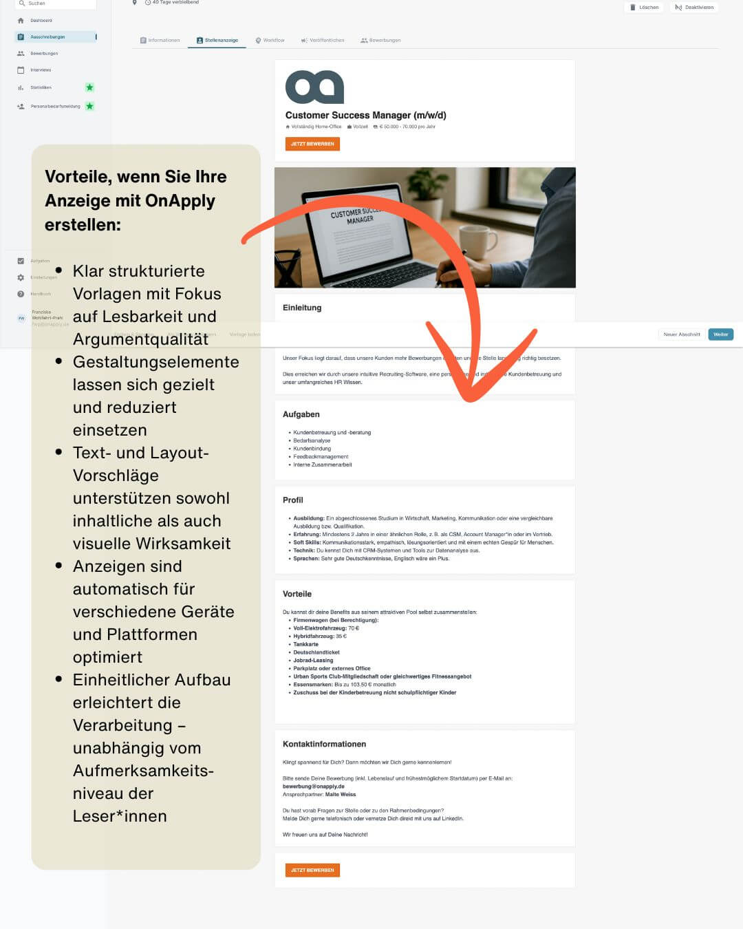 Stellenanzeigen mit OnApply erstellen