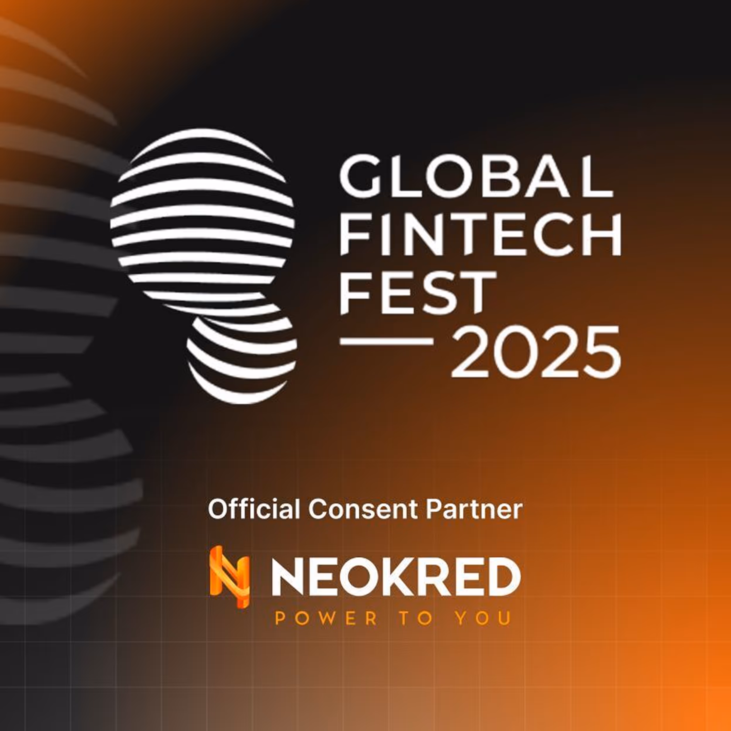 A banner of Global Fintech Fest 2025 - official consent partner Neokred