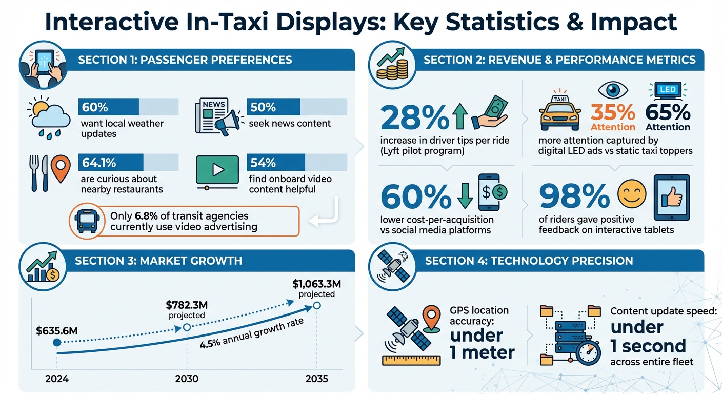 Interactive In-Taxi Display Statistics: Passenger Engagement and Revenue Impact