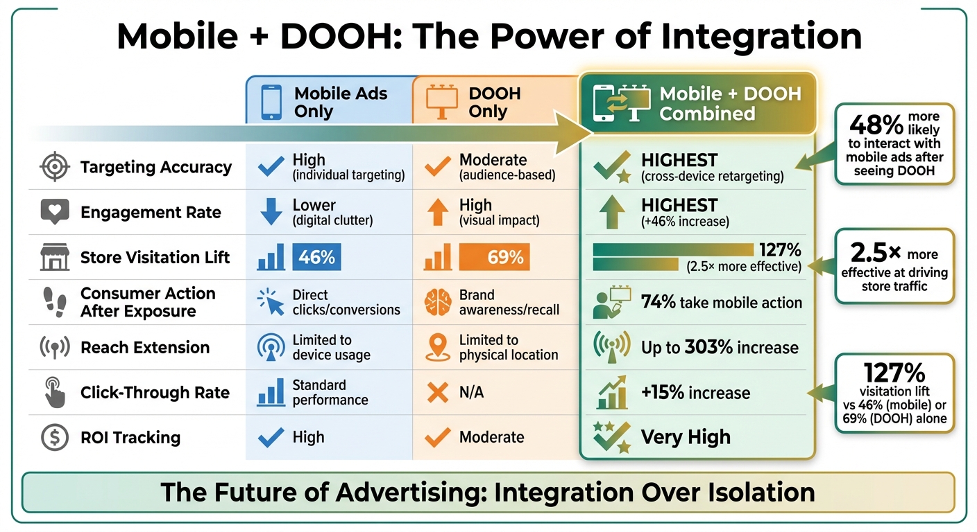 Mobile Ads vs DOOH vs Combined Approach Performance Comparison