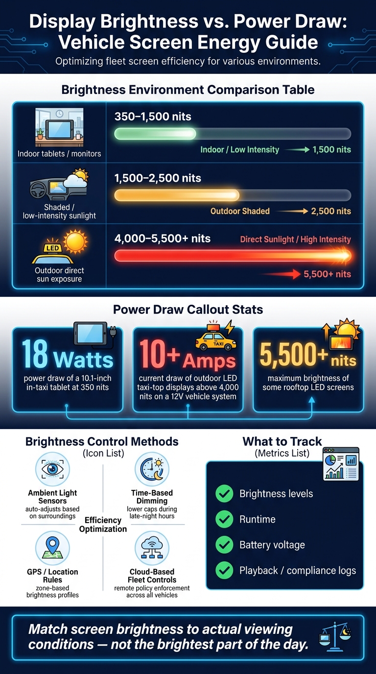 Display Brightness vs. Power Draw: Vehicle Screen Energy Guide