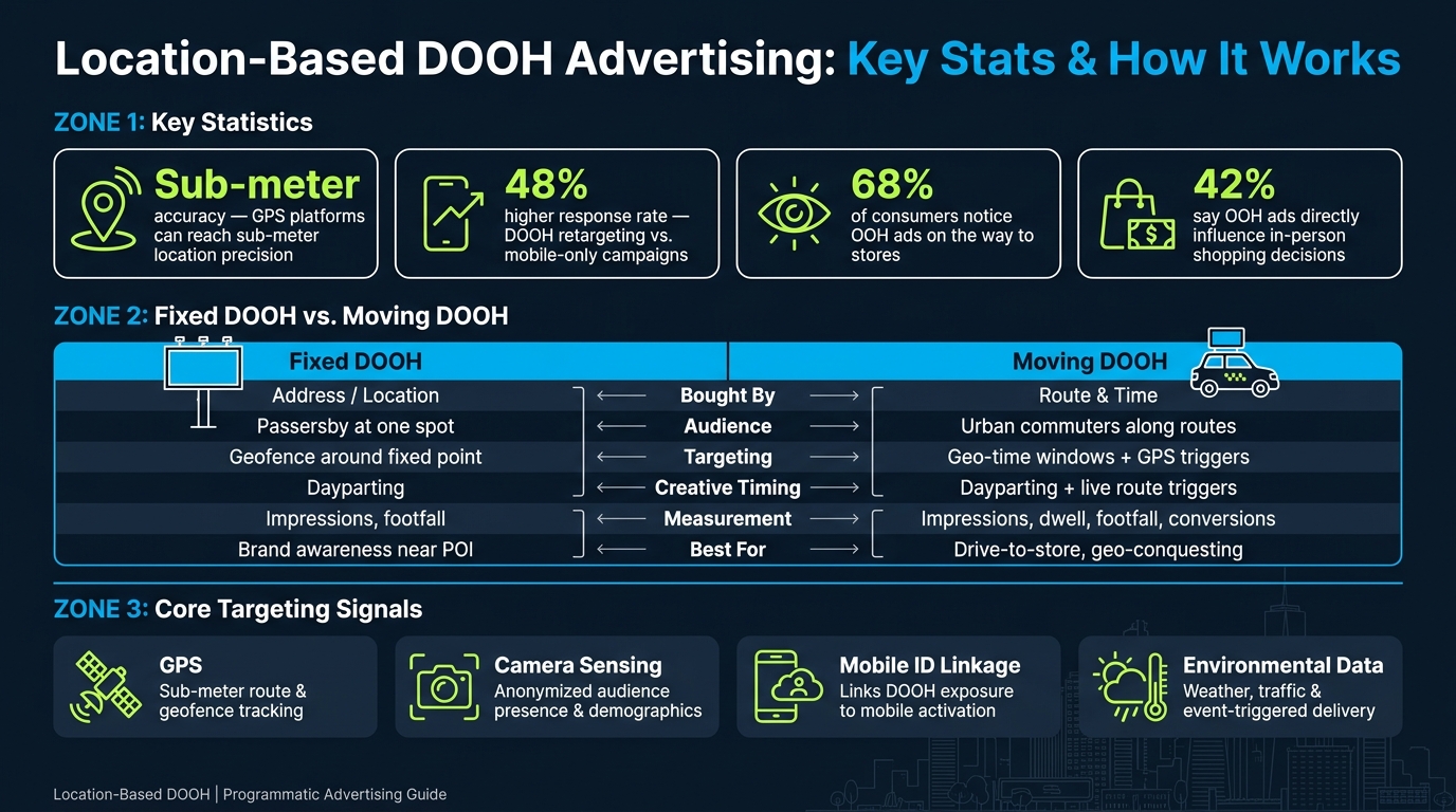 Fixed vs. Moving DOOH: Targeting, Measurement & Key Stats
