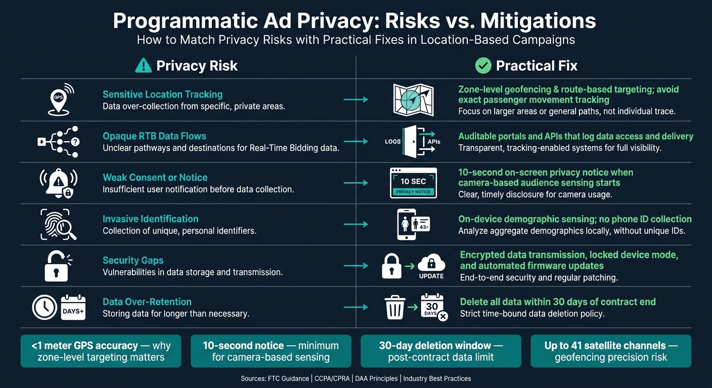 Programmatic Ad Privacy Risks vs. Mitigations: A Quick Reference Guide