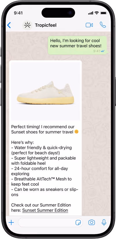 screen of Zipchat Whatsapp chat