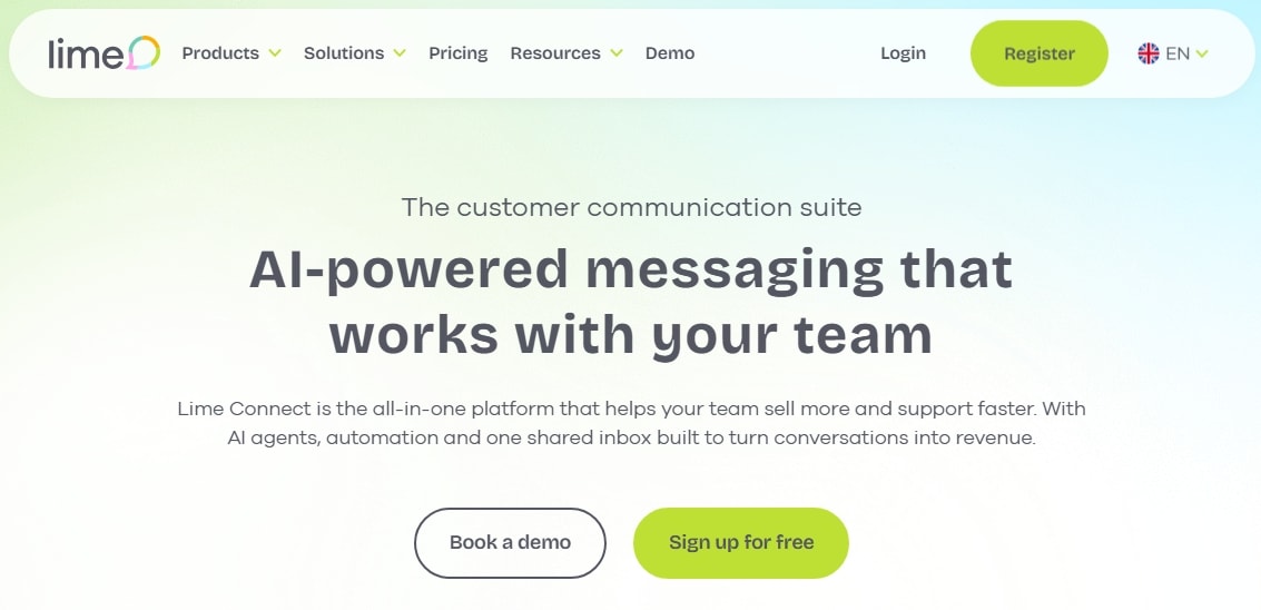 Lime Connect homepage