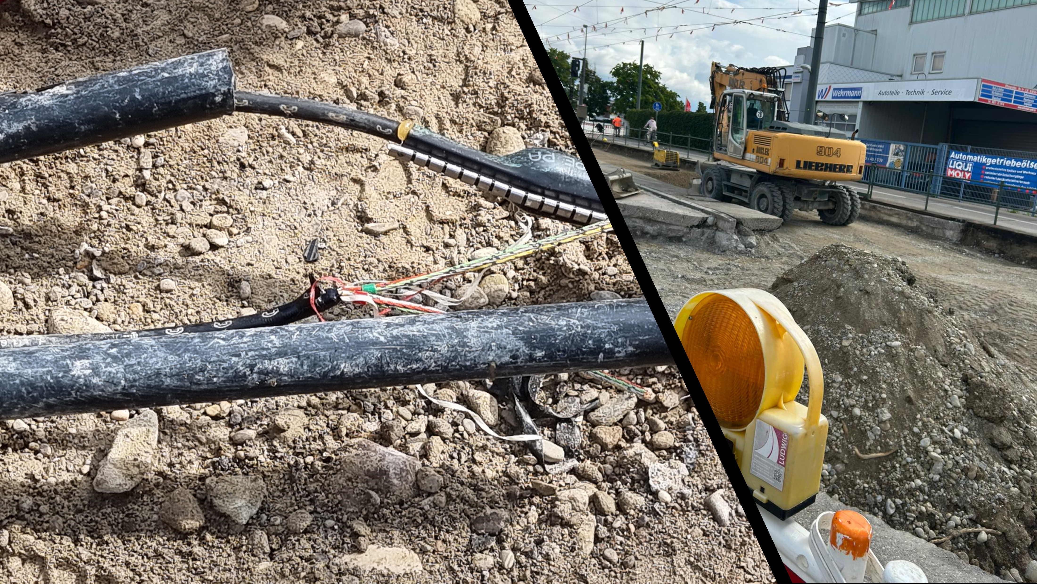 Erdkabel durchtrennt Baustelle