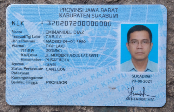 A blue id card with a picture of a personAI-generated content may be incorrect.