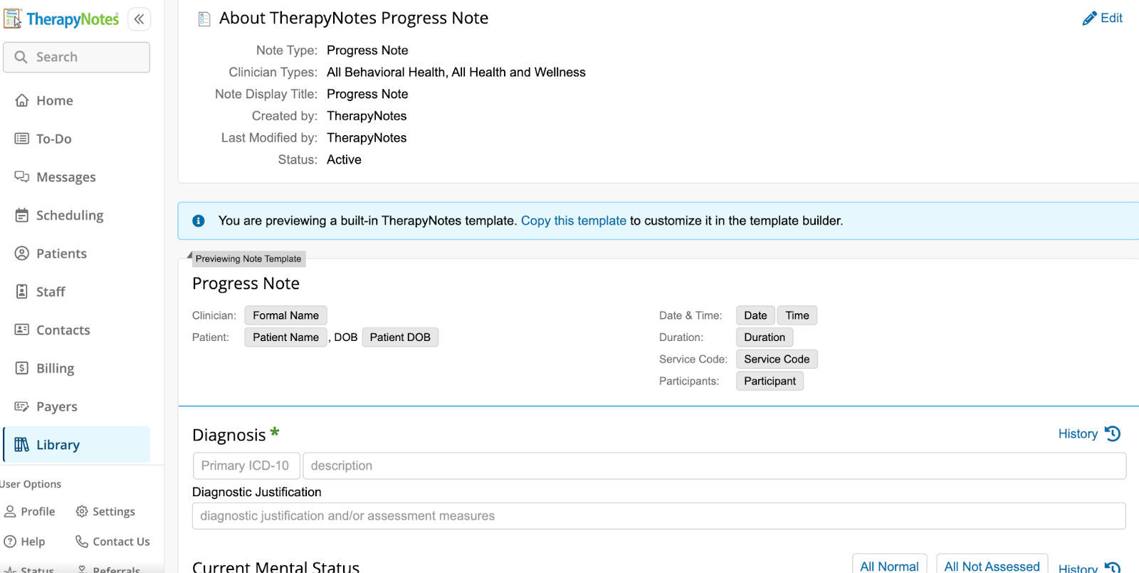 Therapy notes AI Progress note with fillable fields