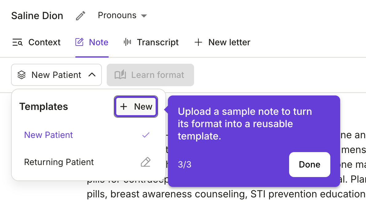 Freed is flexible and customizable. Use your own template, train Freed on your preferences, and get AI prompted edits