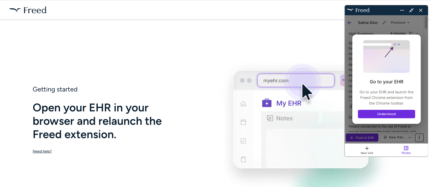 Download the Freed Chrome extension after signing up for Freed
