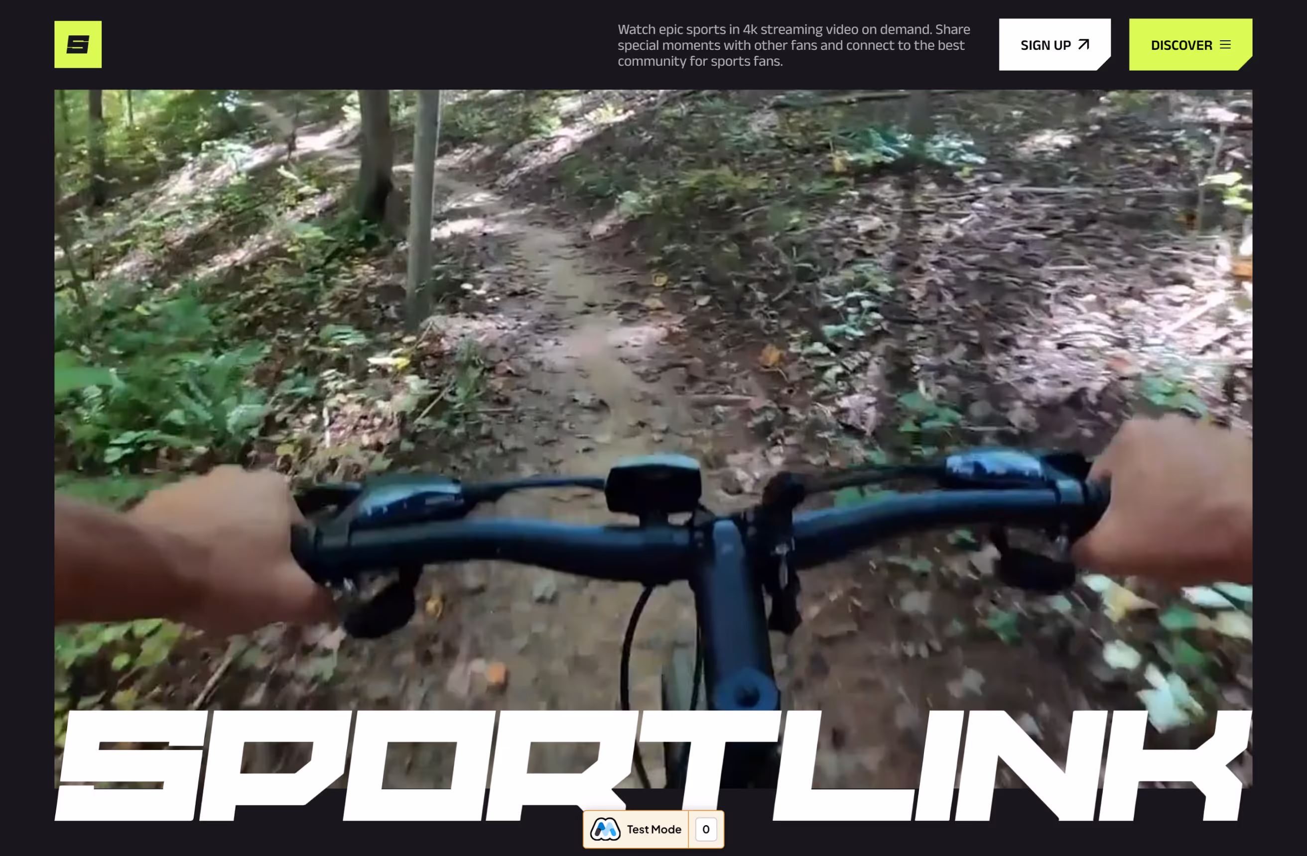 Image of the hero section of one of my recent projects: SportsLink Sports App Website