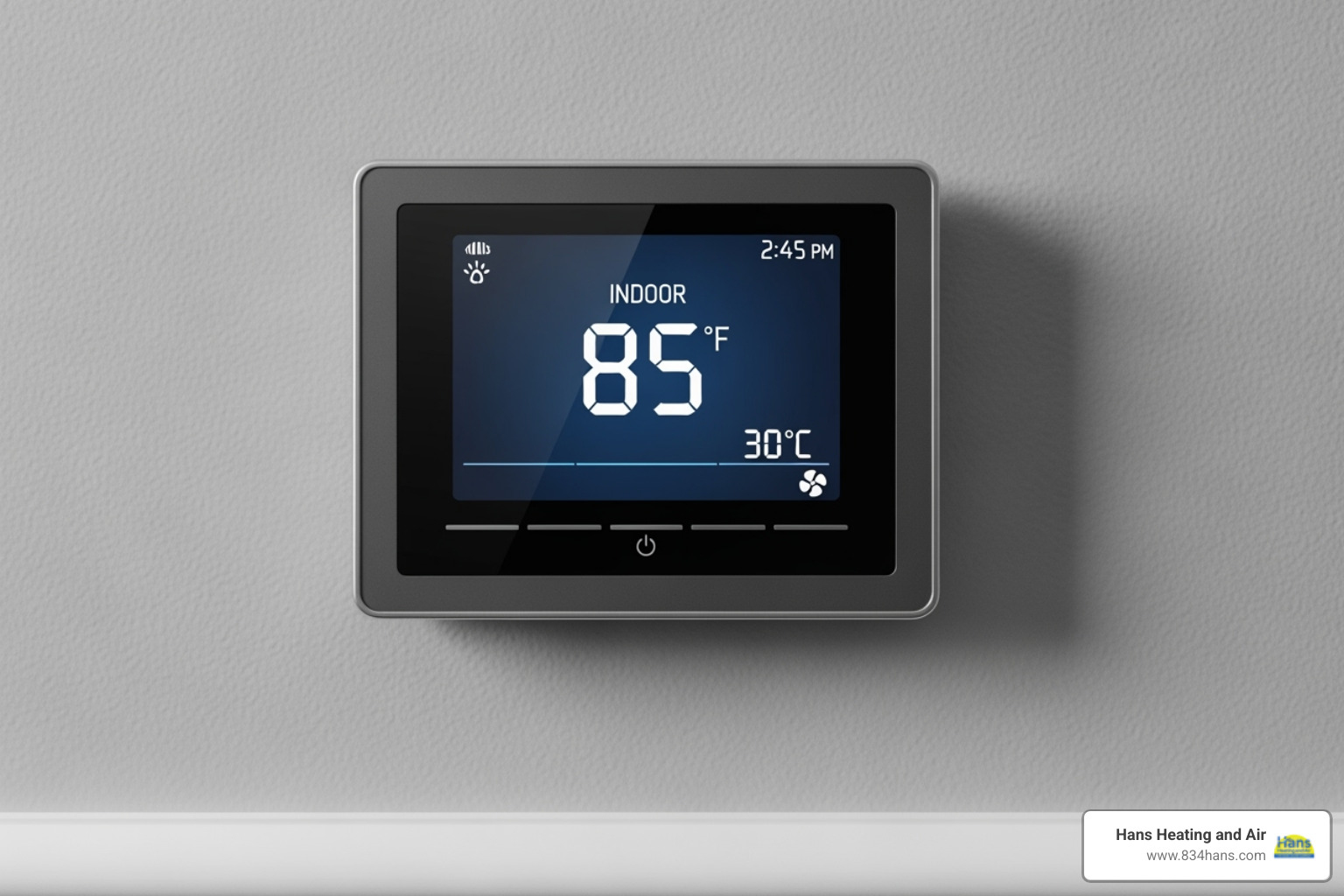 Thermostat displaying a high indoor temperature despite the AC running - air conditioning repair montgomery al