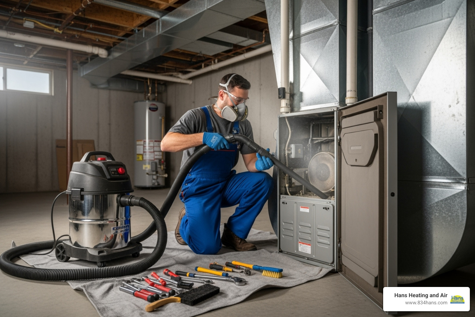 Simple invoice showing a furnace cleaning service line item - professional furnace cleaning