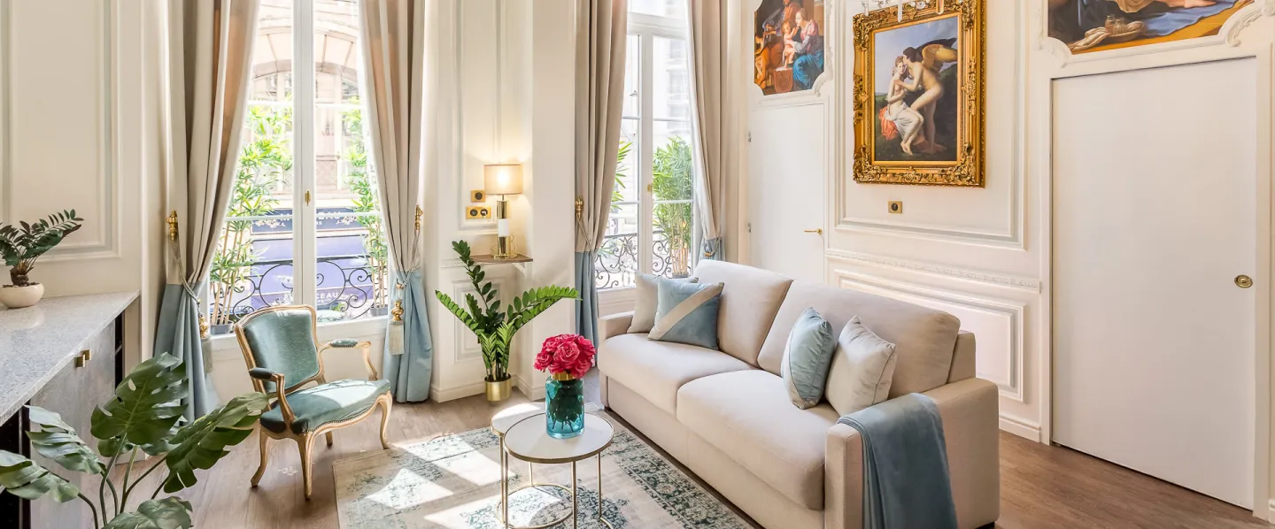 Salon d'un appartement de Luxe Merveil Paris