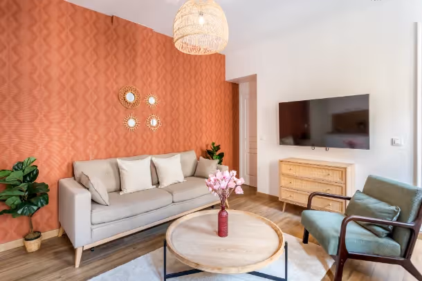Le salon avec télé du Cozy Apartment Caumartin I