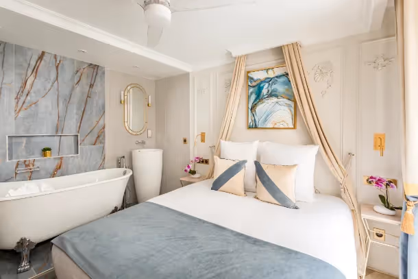 La chambre 1 bleu Luxury Suite Rougemont I