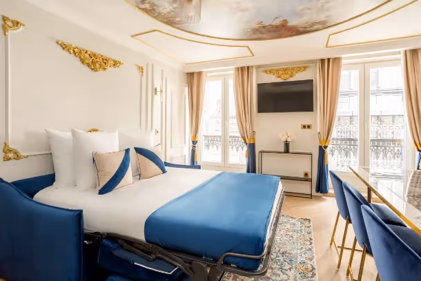 La chambre 3 bleu Luxury Suite Rougemont I