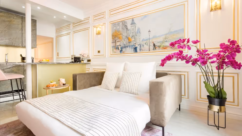 Le canape lit salon suite de luxe bourdonnais