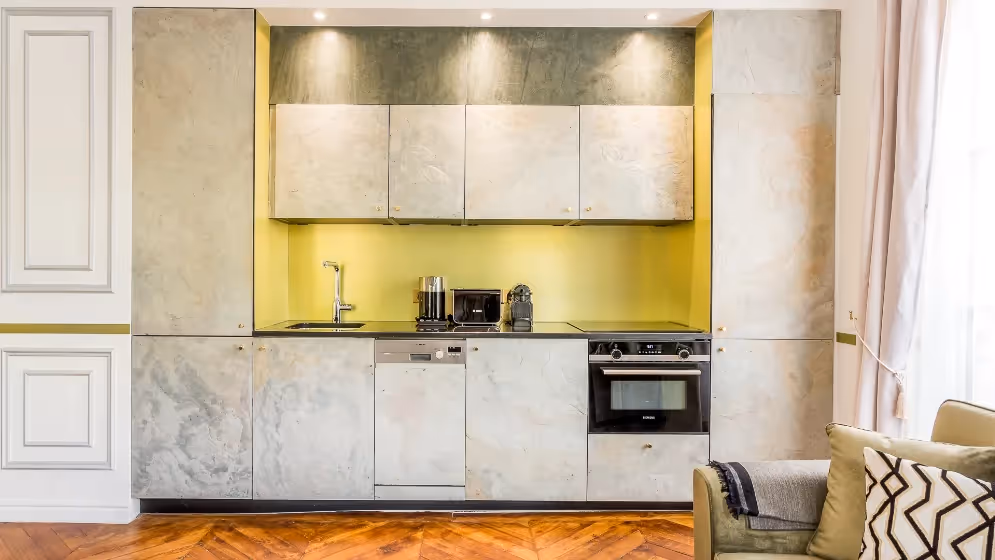 Kitchen close-up luxury suite sebastopol I balcony