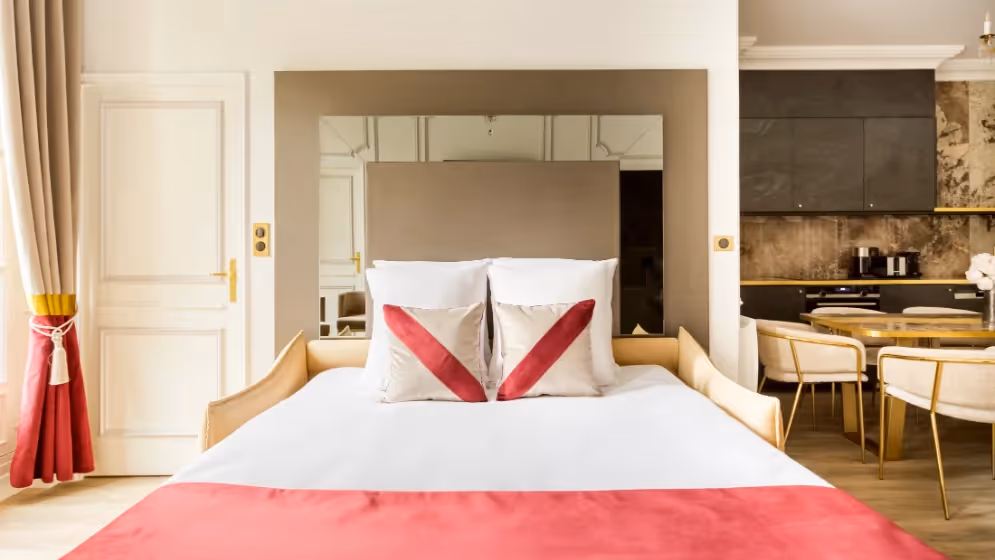 Le Canape lit suite de luxe saint martin VII balcon Vue pompidou