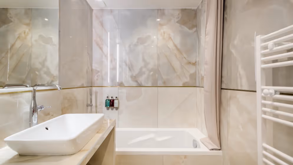 Le sdb suite de luxe saint martin VII balcon Vue pompidou