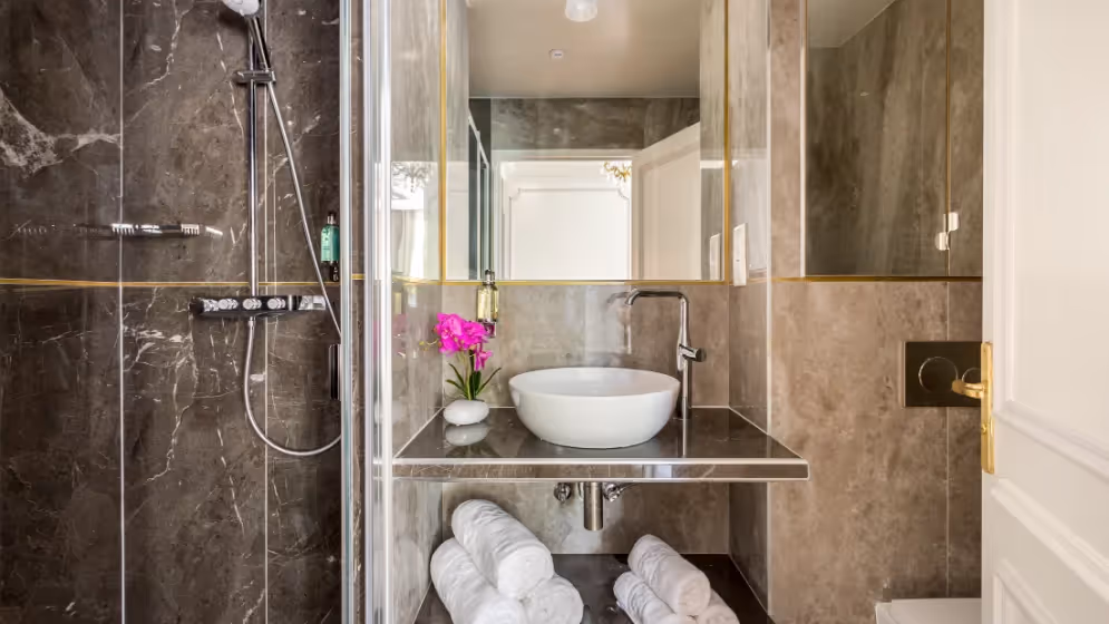 Le sdb suite de luxe saint martin VII balcon Vue pompidou