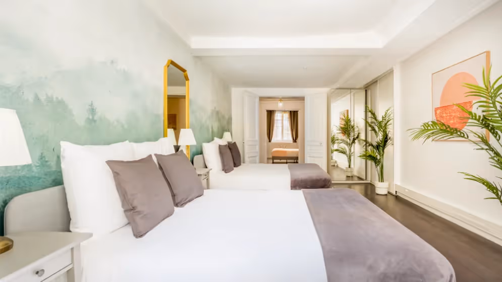 Le Lits doubles Appartement cosy nd des VIctoires terrasse