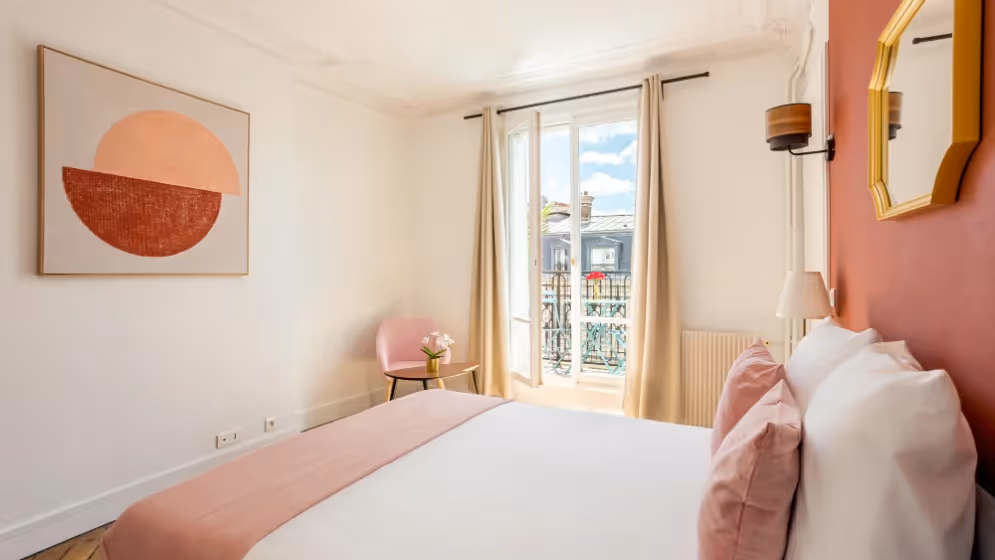 Le chambre 3  Appartement cosy tilsitt balcon Vue tour eiffel