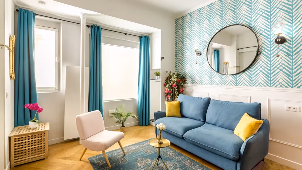 Le Salon with window overlooking mermoz luxury suite