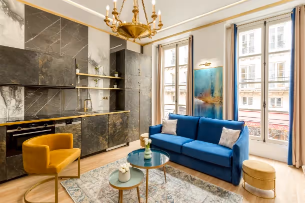 Le salon vue fenêtre Luxury Suite Florentin II