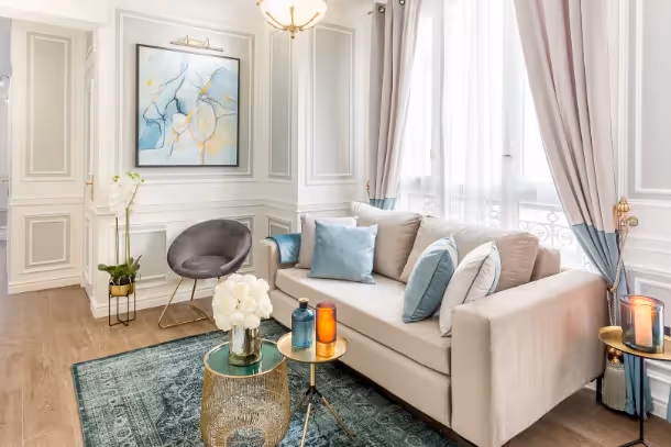 Le salon vue fenêtre Luxury Suite Marcel II