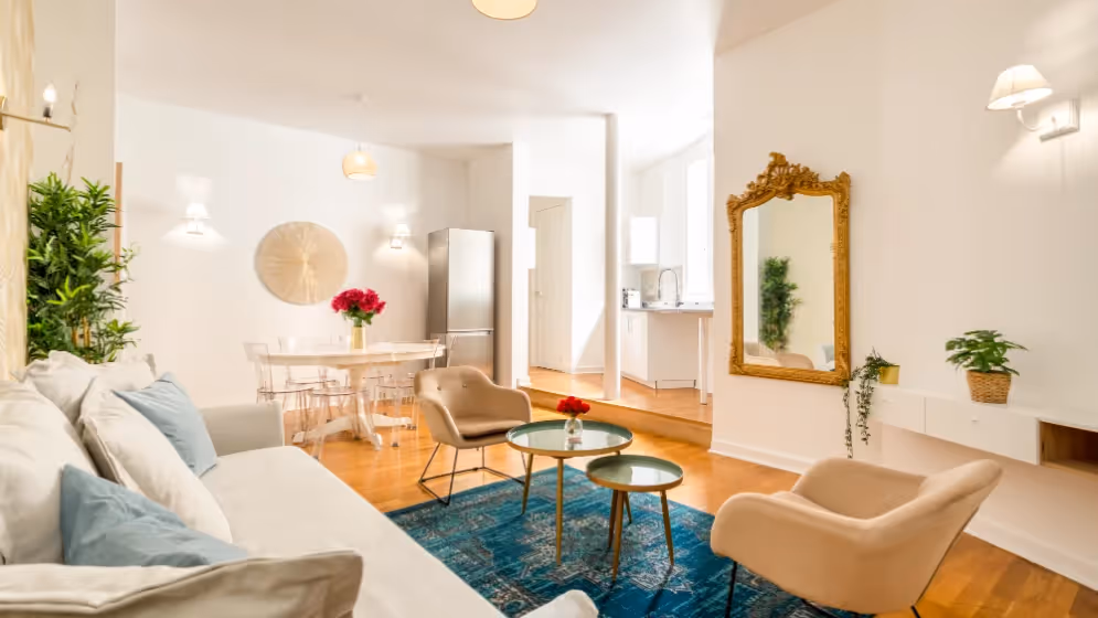 Salon Appartement Cosy Monceau