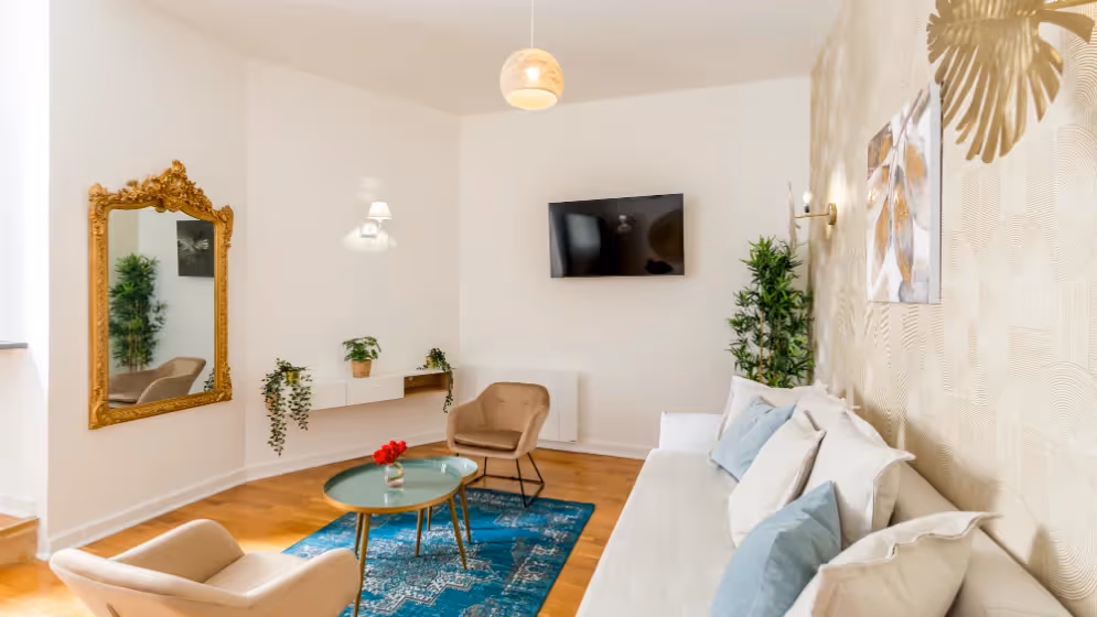 Salon Appartement Cosy Monceau