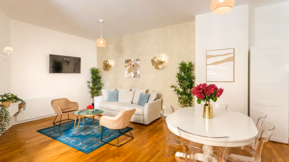 Salon Appartement Cosy Monceau