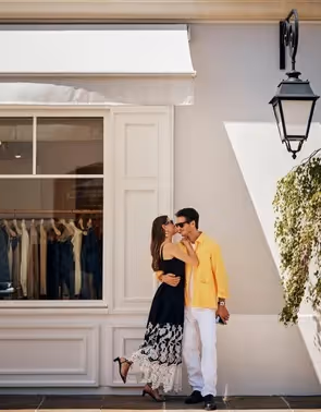 A young couple shopping