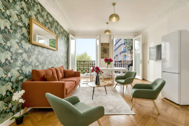 Le salon vue fenêtres Cozy Apartment Ponceau