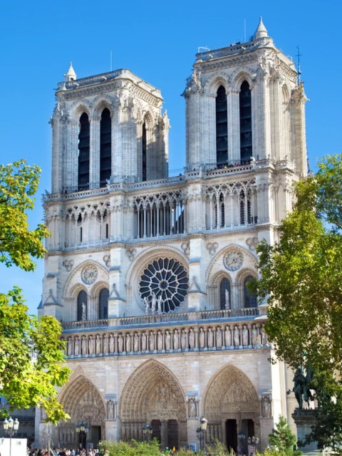 La façade de la Cathédrale Notre-Dame à Paris