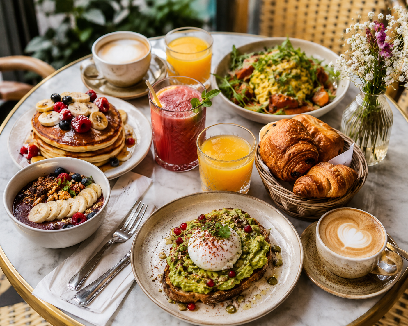Enjoy a Cozy Brunch in a Charming Café