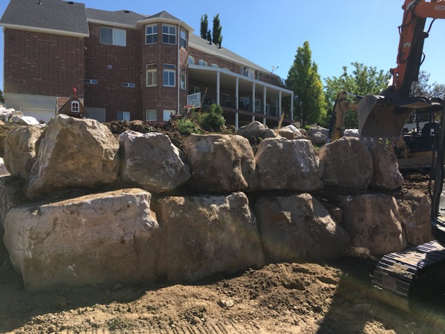 Durable rock wall construction in Ogden, UT by Kirkman Construction