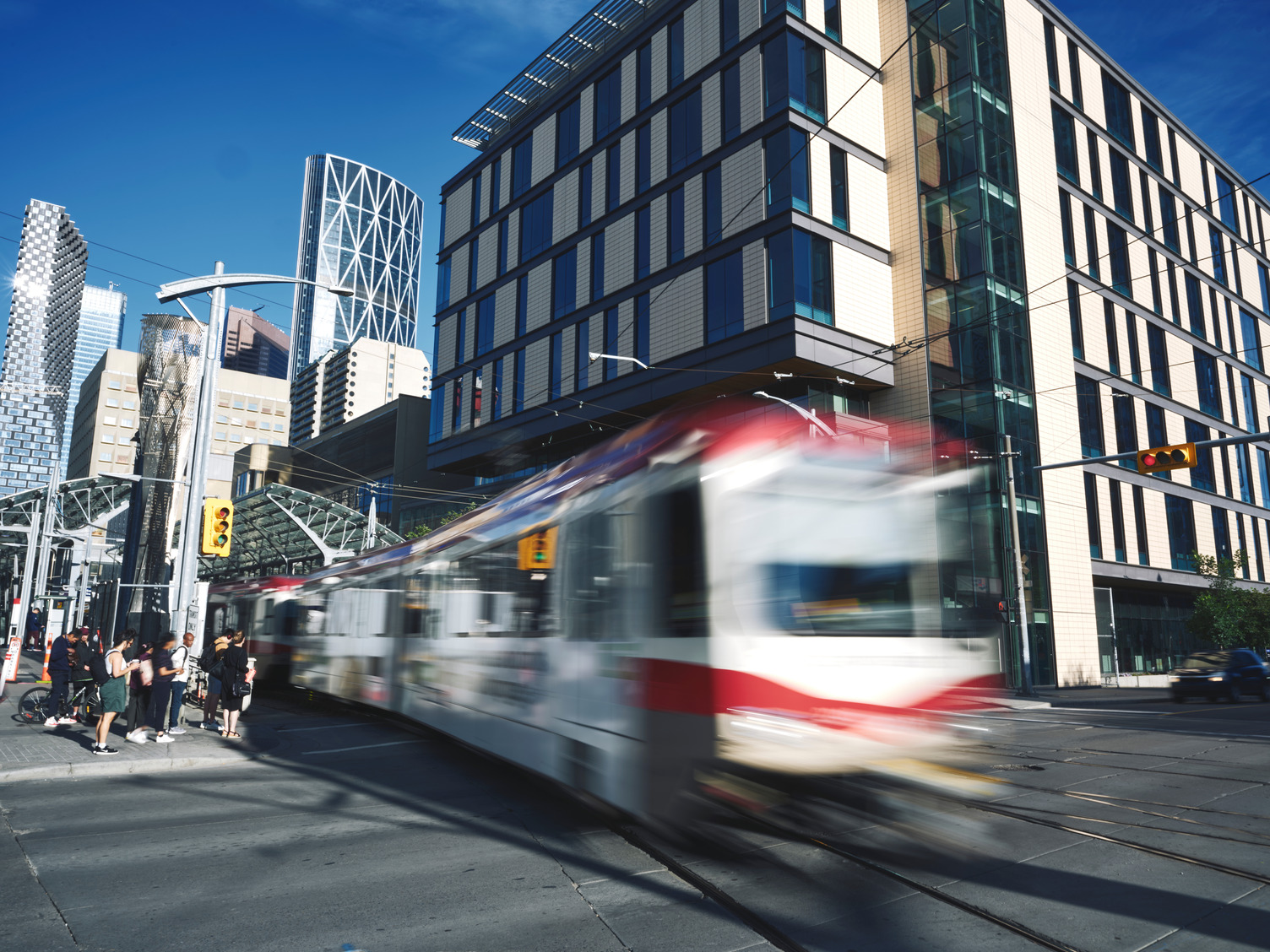 A Ctrain passing by Bow Valley College South Campus