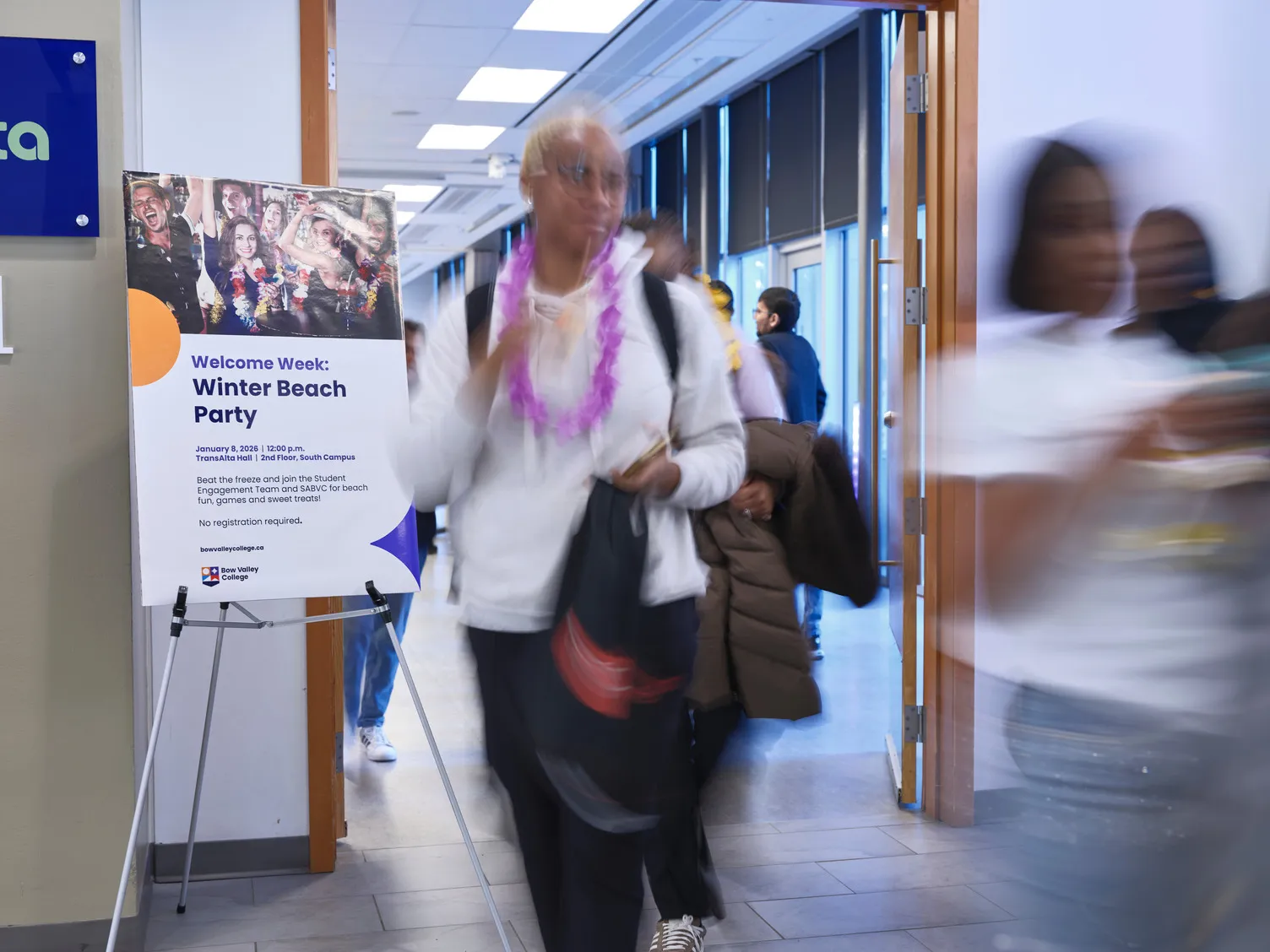 The beach party part of welcome week at TransAlta Hall.