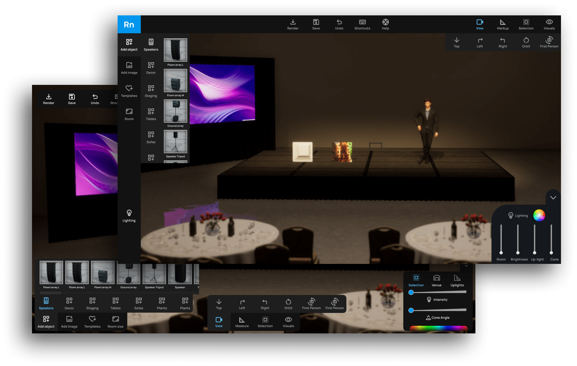 Images of rapid iteration showing different layout options