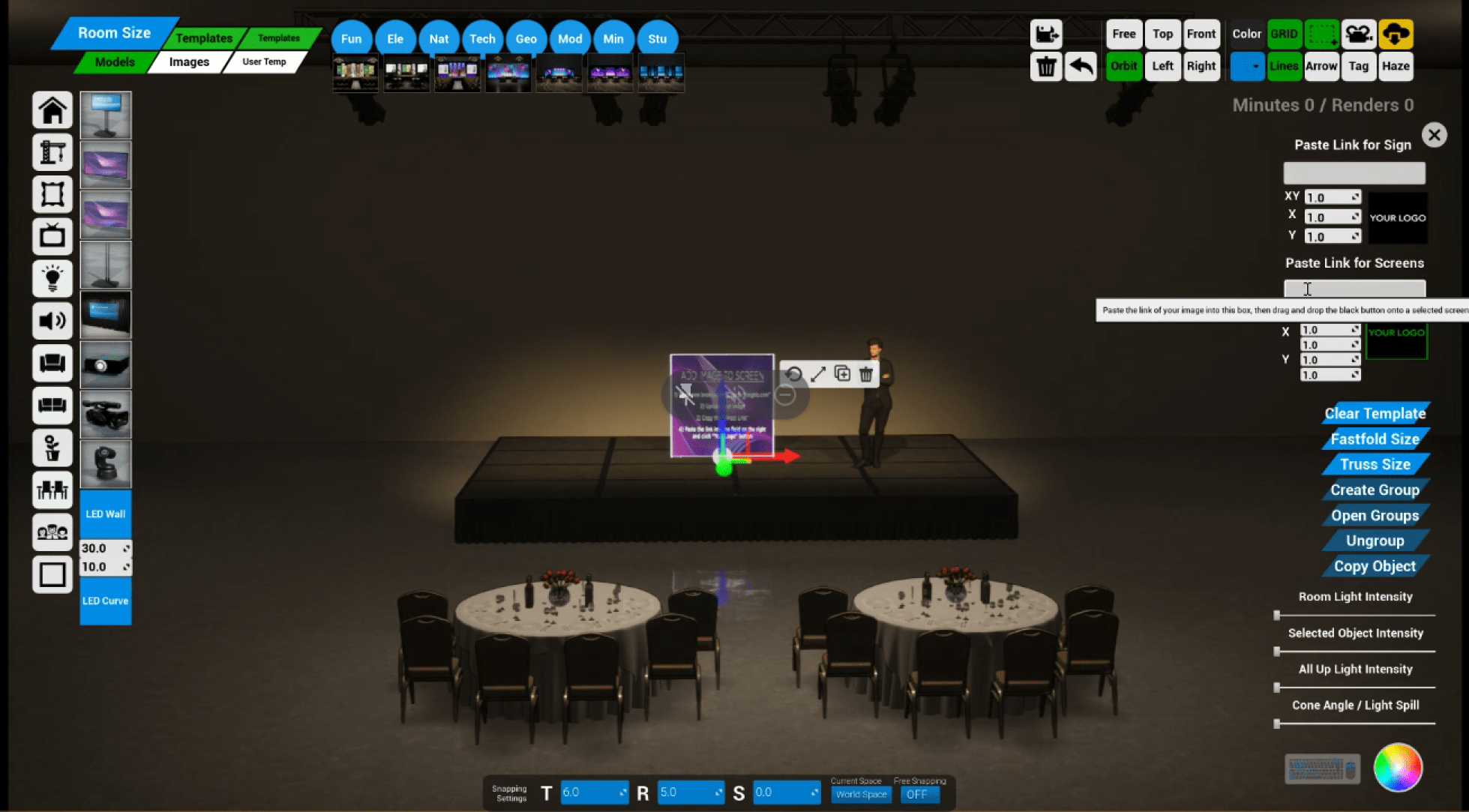 Image of previous Event Render interface