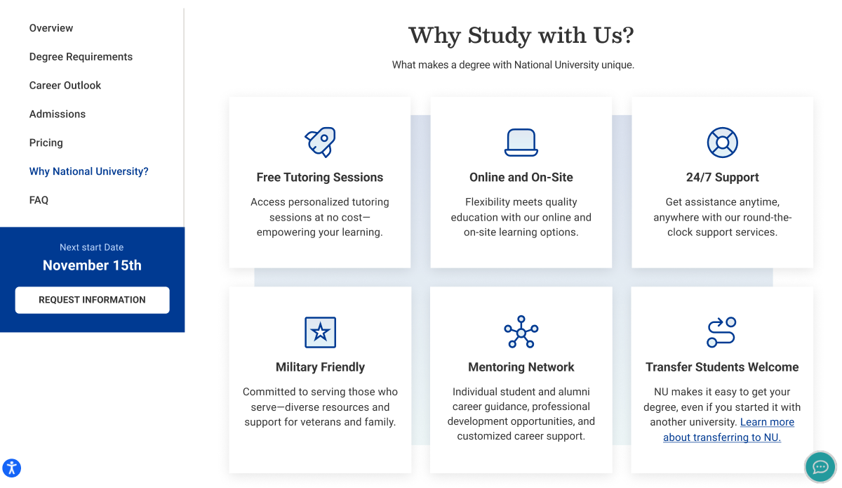 Image of the "why study with us" section