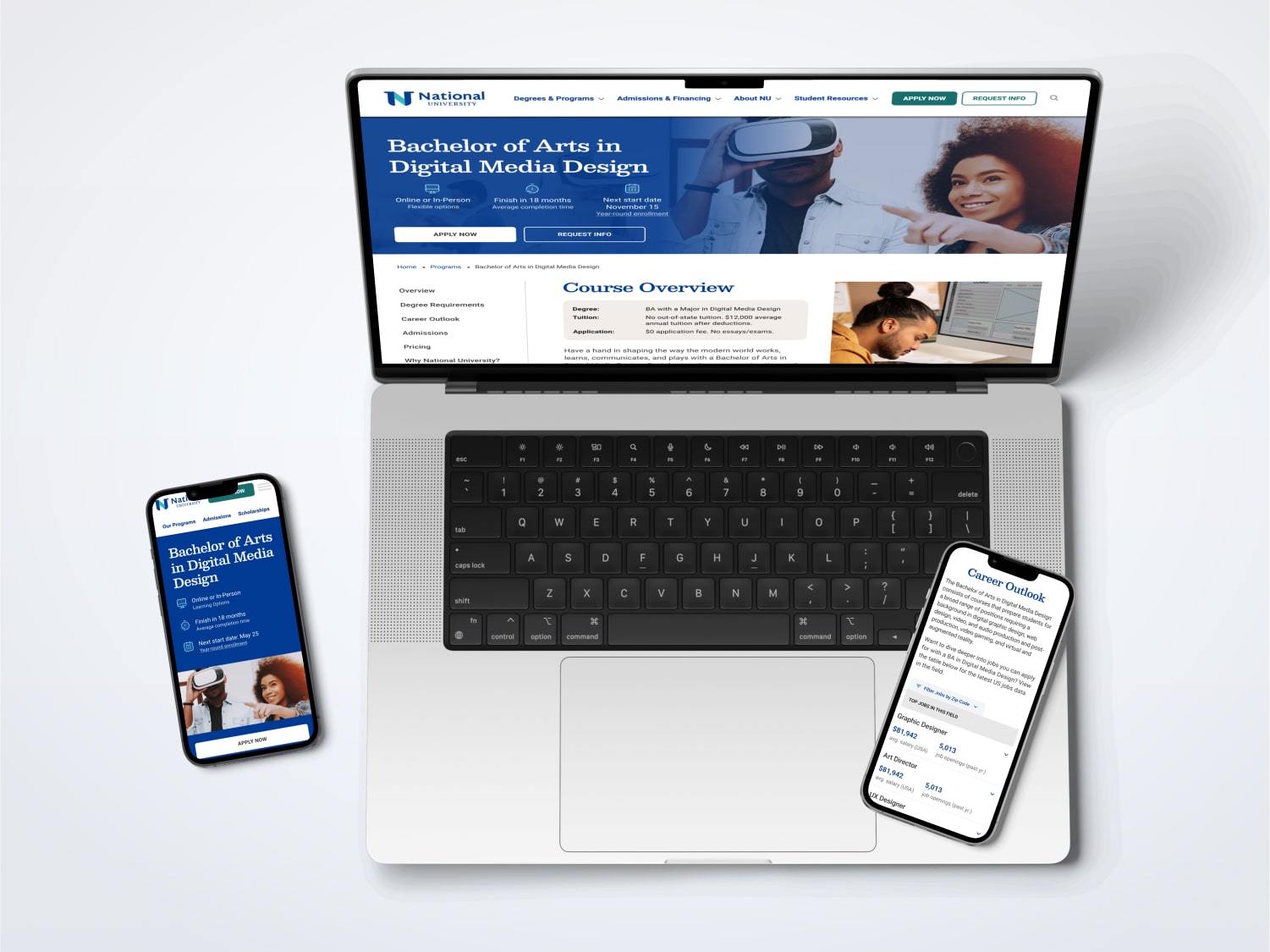 Final image of the program page on desktop and phone