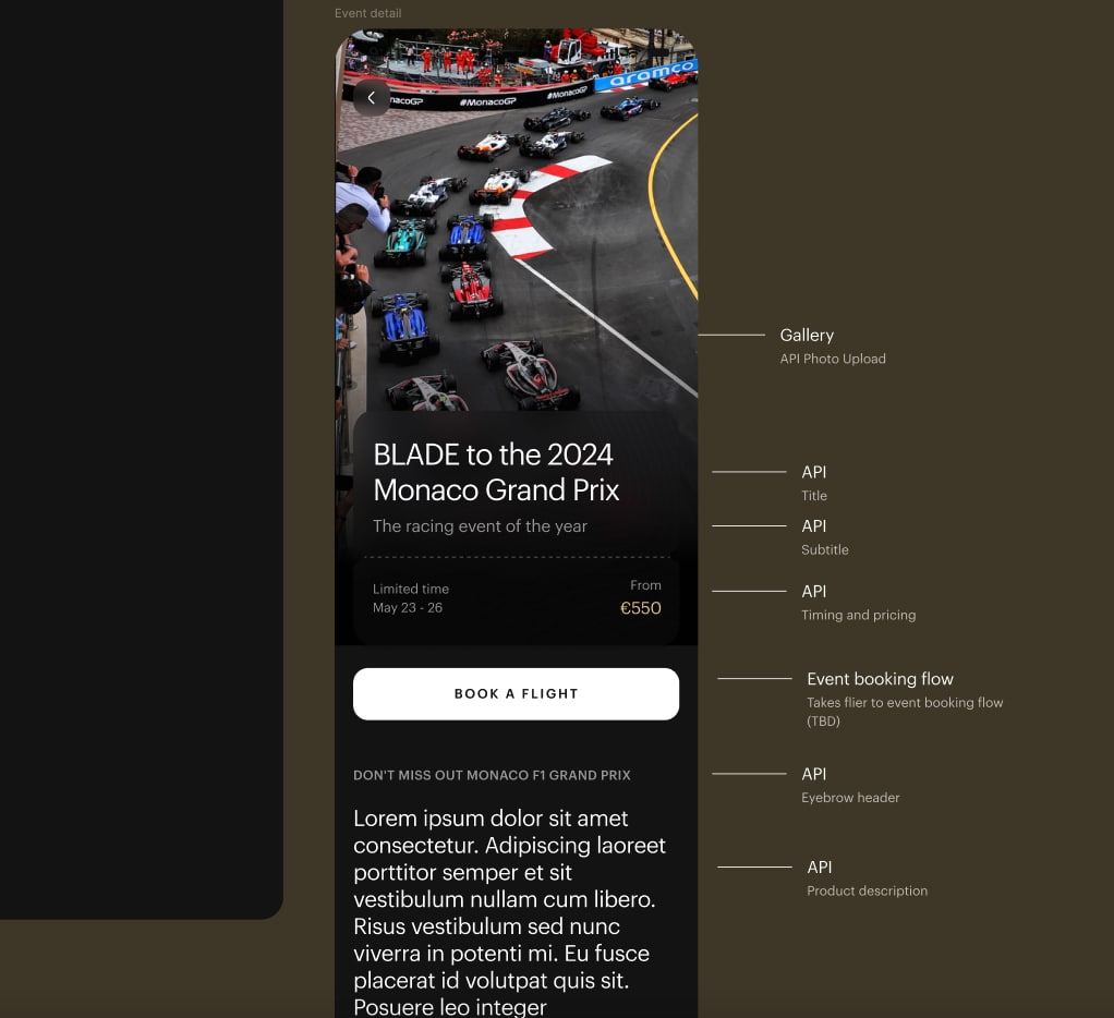 Image of screenshot with API notations for development 