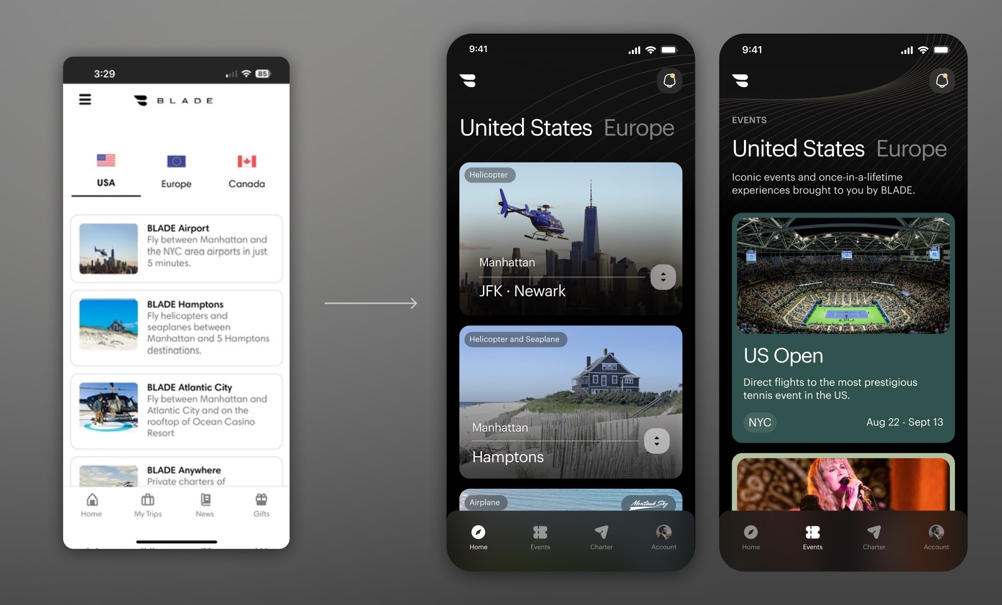 Before and after screenshots of home screen