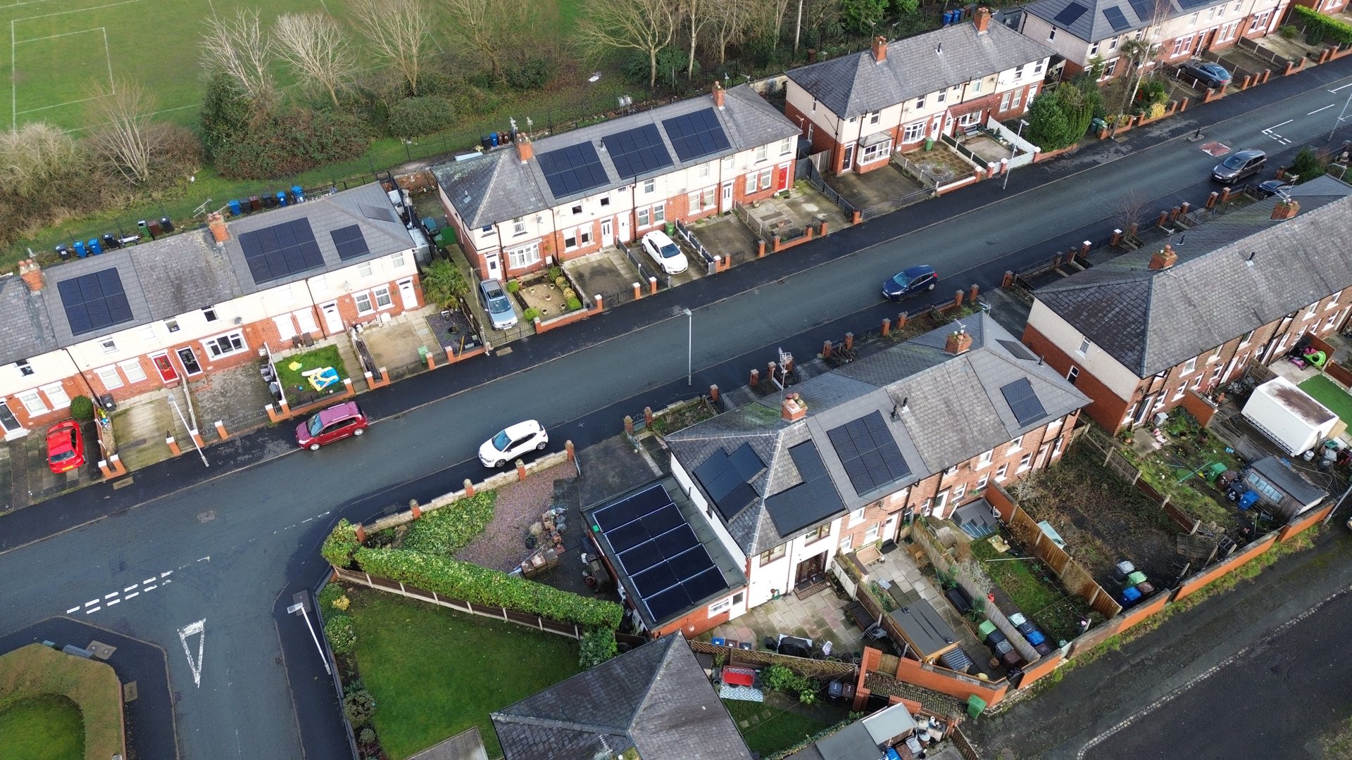 Solar panel installation, Bow Road