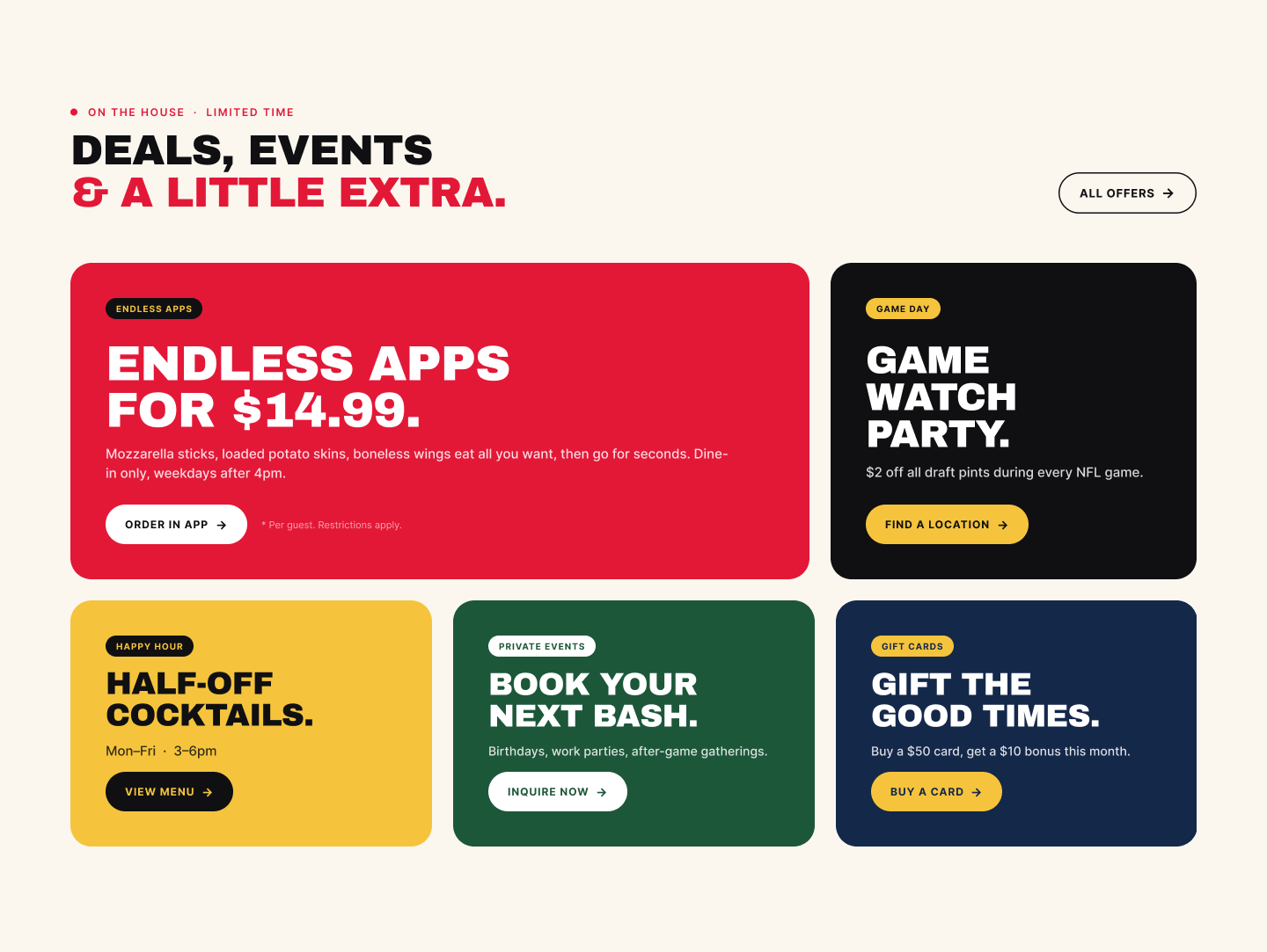 Deals section