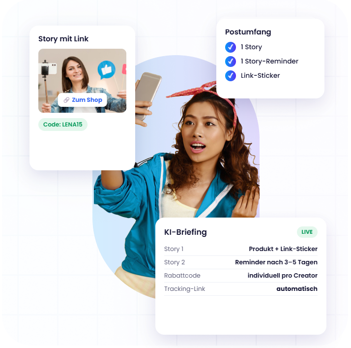 Instagram Story mit Link-Sticker & individuellem Rabattcode